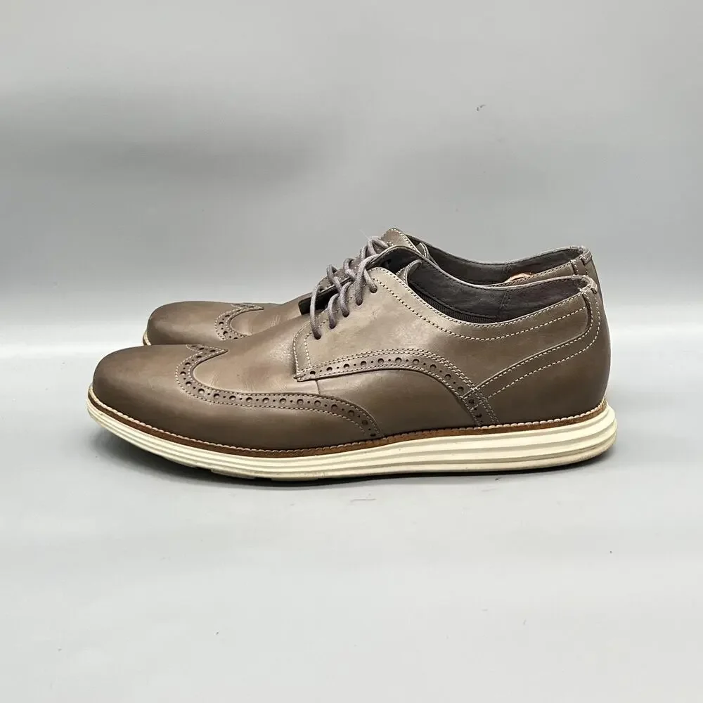 Cole Haan Shoes Mens 11.5 Brown Leather Grand OS Wingtip Oxford Dress Brogue